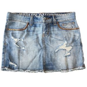 Genuine Harley-Davidson® Women's Denim Frayed Skirt Size 6